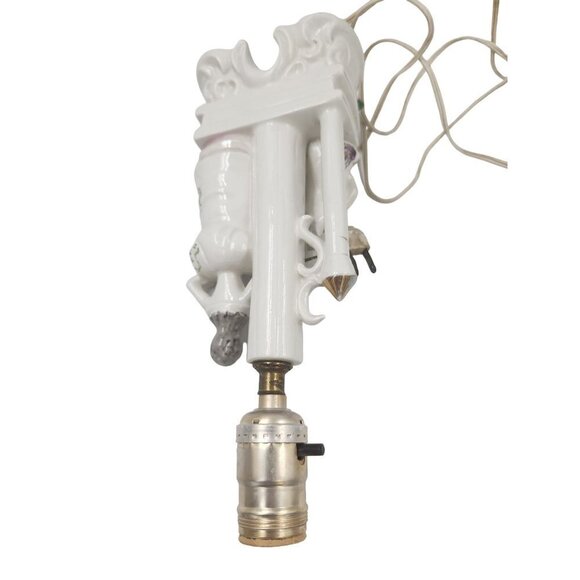 Wales Pottery Japan Figural Boudoir Lamp Victorian Style Lady & Gentleman Porcel - Picture 11 of 13